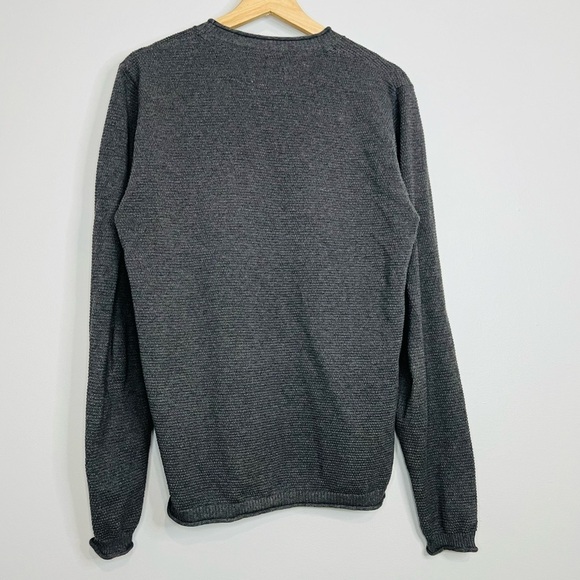 Textured Lightweight Knit Luxury Blend Fisherman Crewneck M - Picture 5 of 5